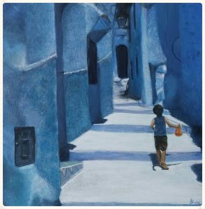 Tinten blauw Marokko straatje